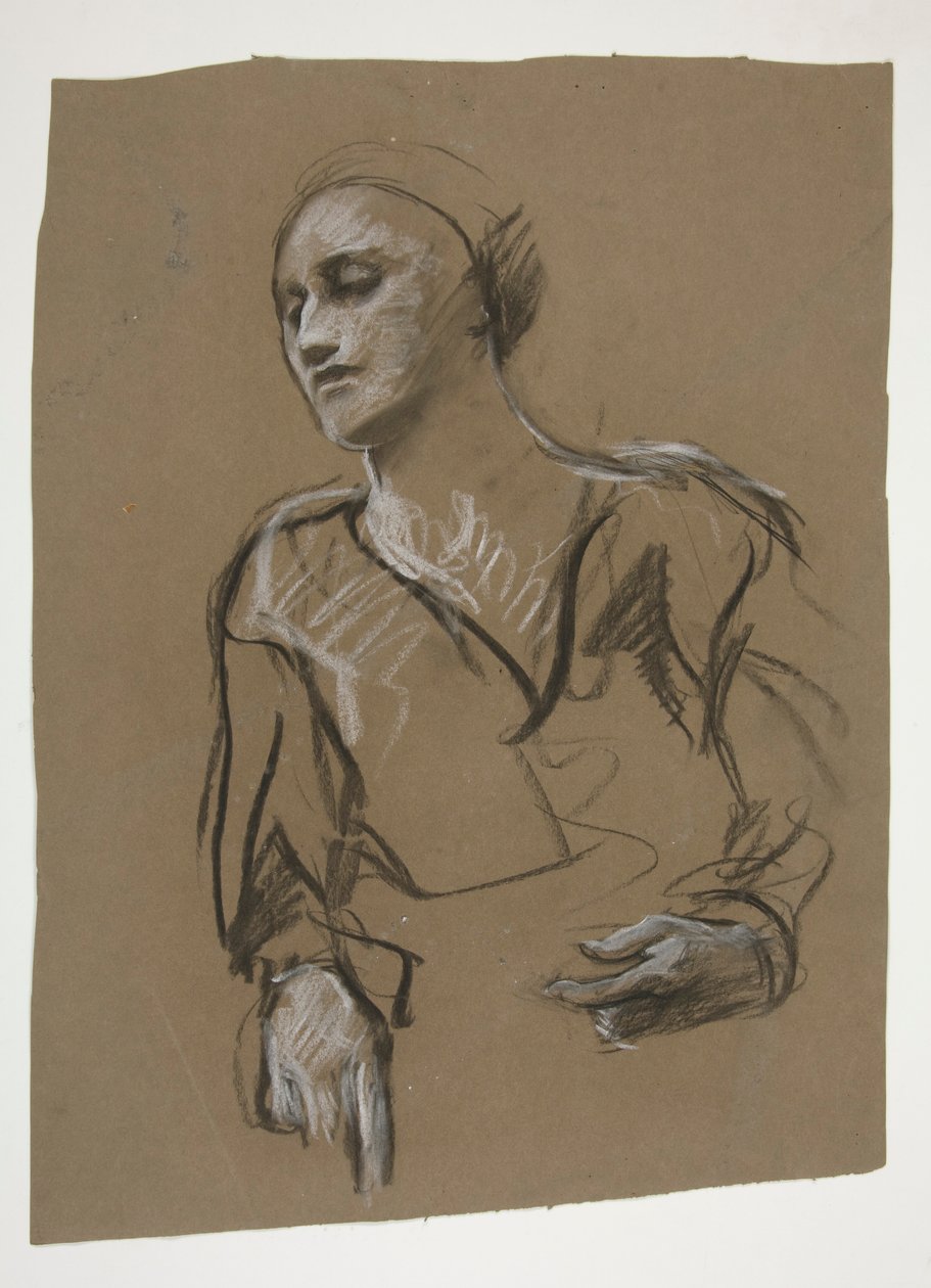 Studie af en kvinde af Edwin Austin Abbey