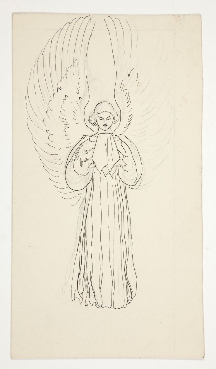 Study of an Angel, for The Quest of the Holy Grail (serie på femten malerier til Boston Public Library, afsluttet i 1901) af Edwin Austin Abbey