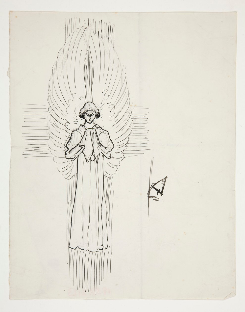 Study of an Angel, for The Quest of the Holy Grail (serie på femten malerier til Boston Public Library, afsluttet i 1901) af Edwin Austin Abbey