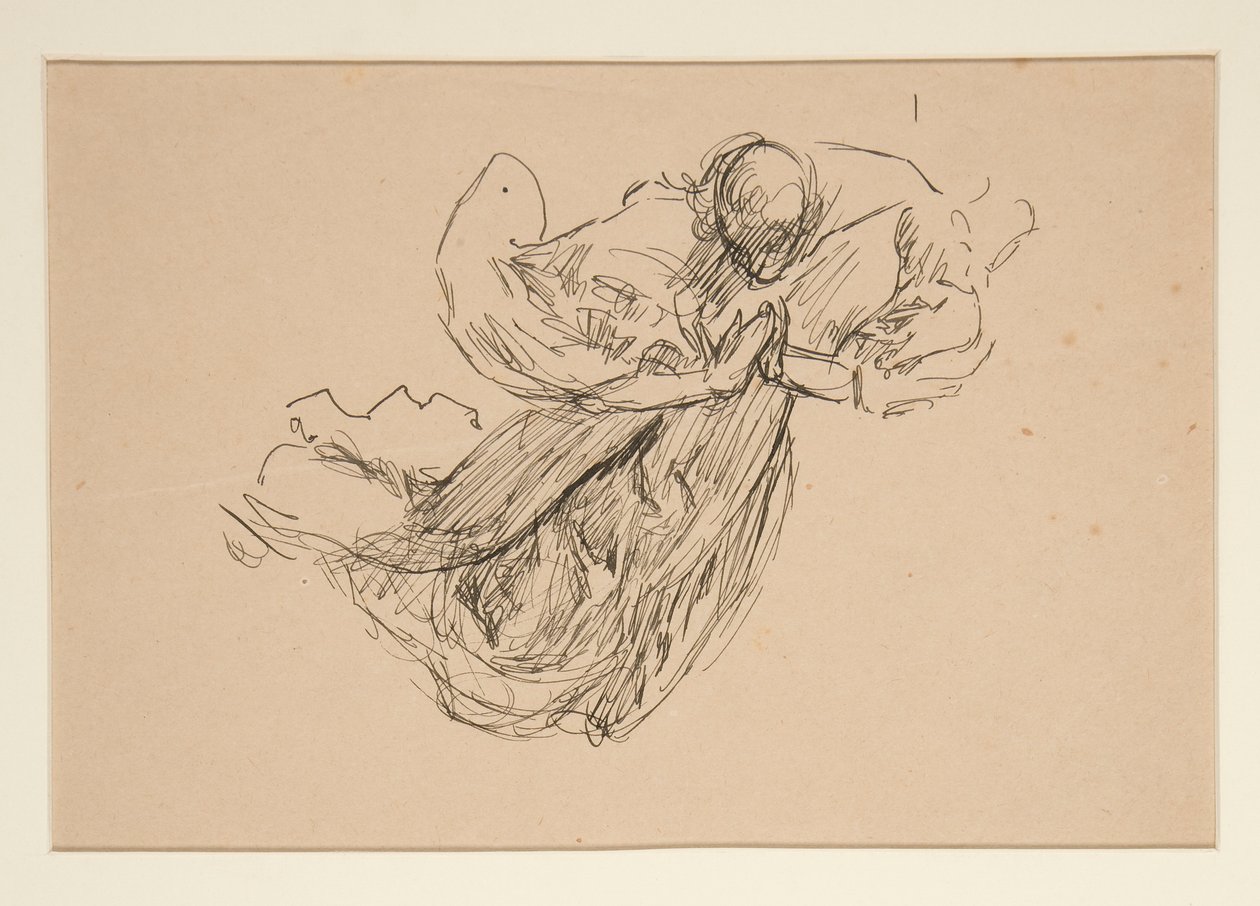 Studie af en engel (til farvet glas? til et loft?) af Edwin Austin Abbey