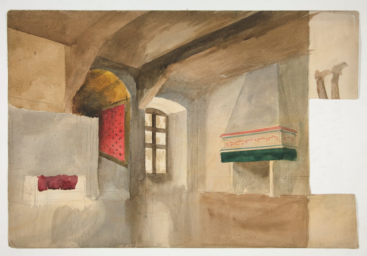 Studie af et interiør af Edwin Austin Abbey