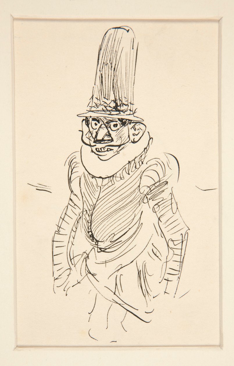 Undersøgelse af mennesket i XV århundredes kostume, muligvis en karikatur af perioden af Edwin Austin Abbey