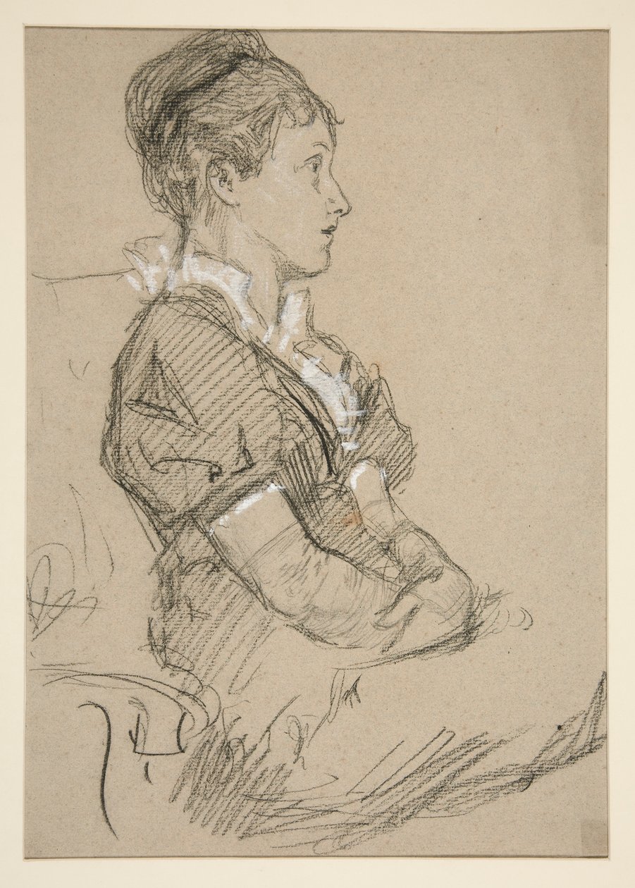 Undersøgelse af siddende kvinder (Mrs. Abbey?) af Edwin Austin Abbey