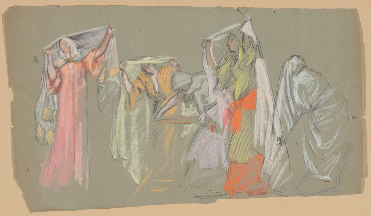 Studie af de fangede dyder, for af Edwin Austin Abbey