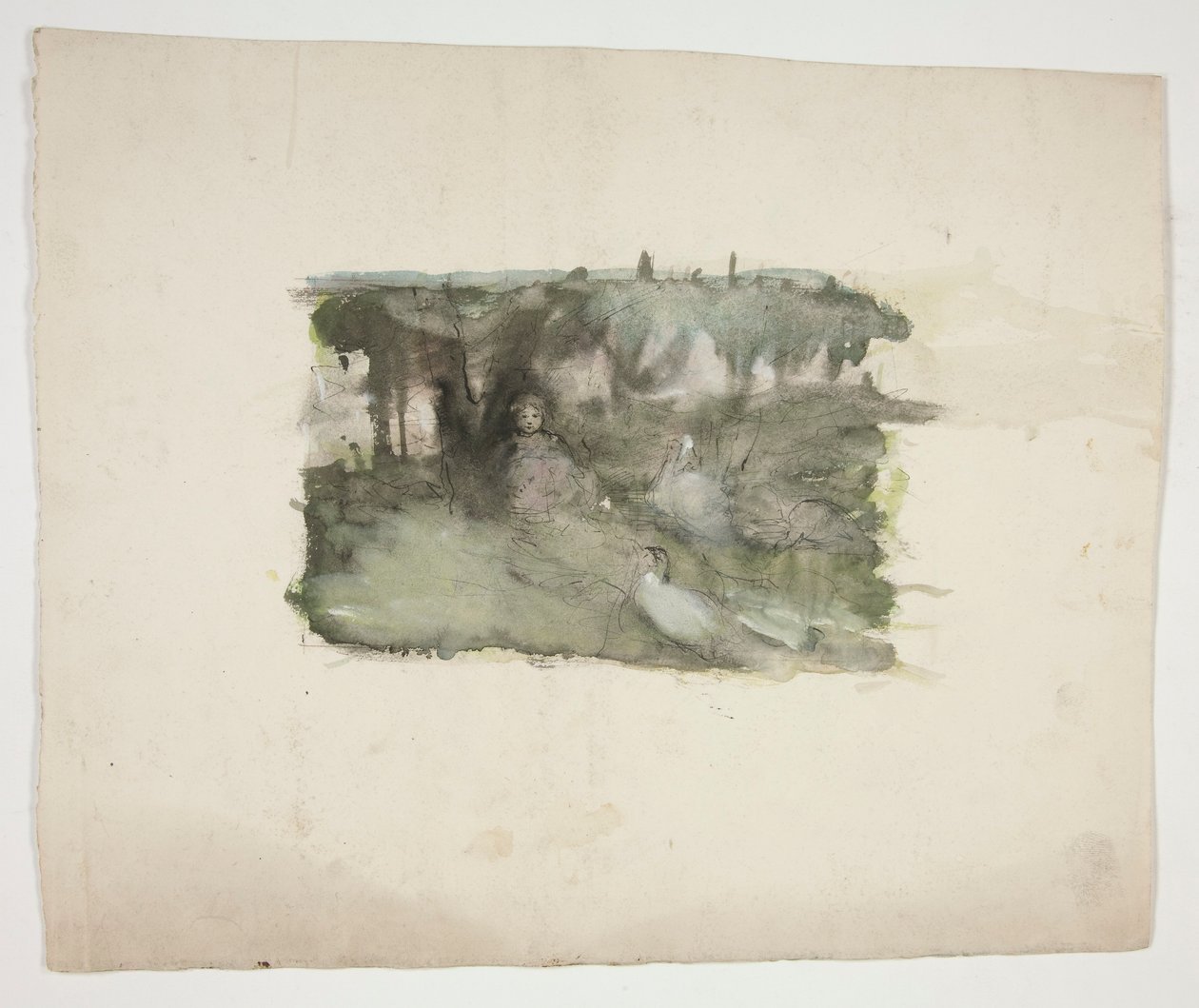 Studie af gåsepigen. af Edwin Austin Abbey