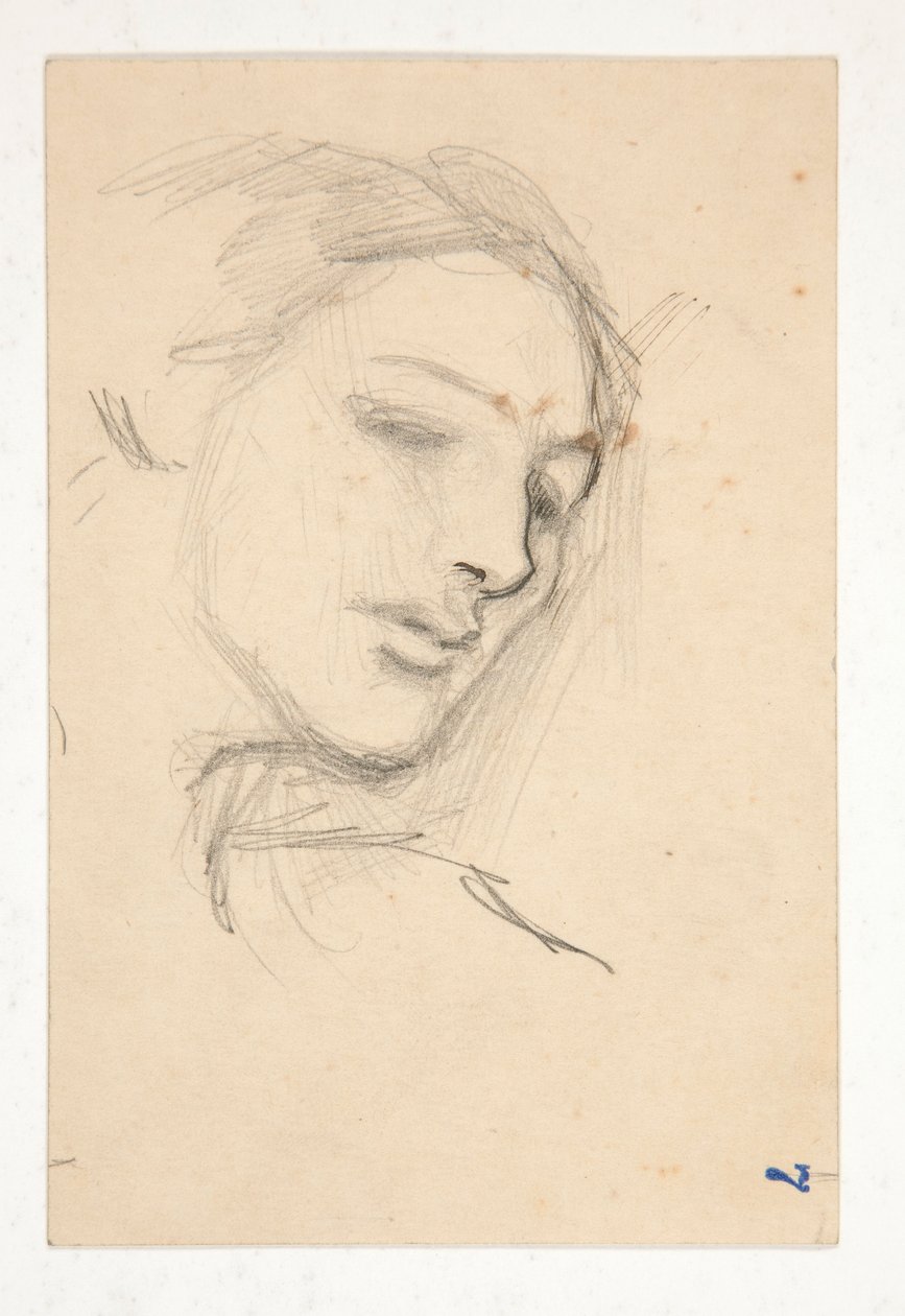 Studie af tre hoveder af en kvinde af Edwin Austin Abbey