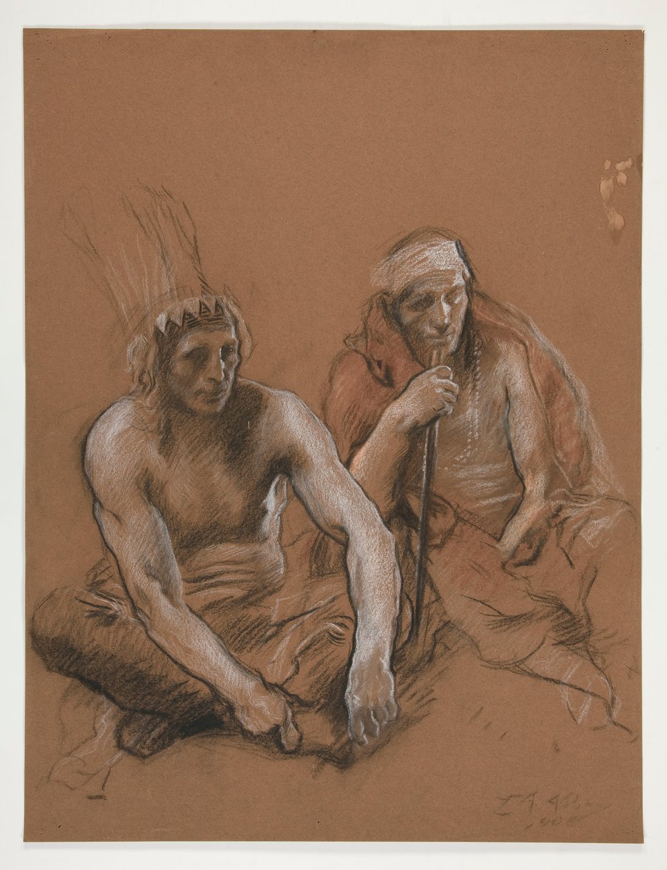 Studie af to indere for af Edwin Austin Abbey