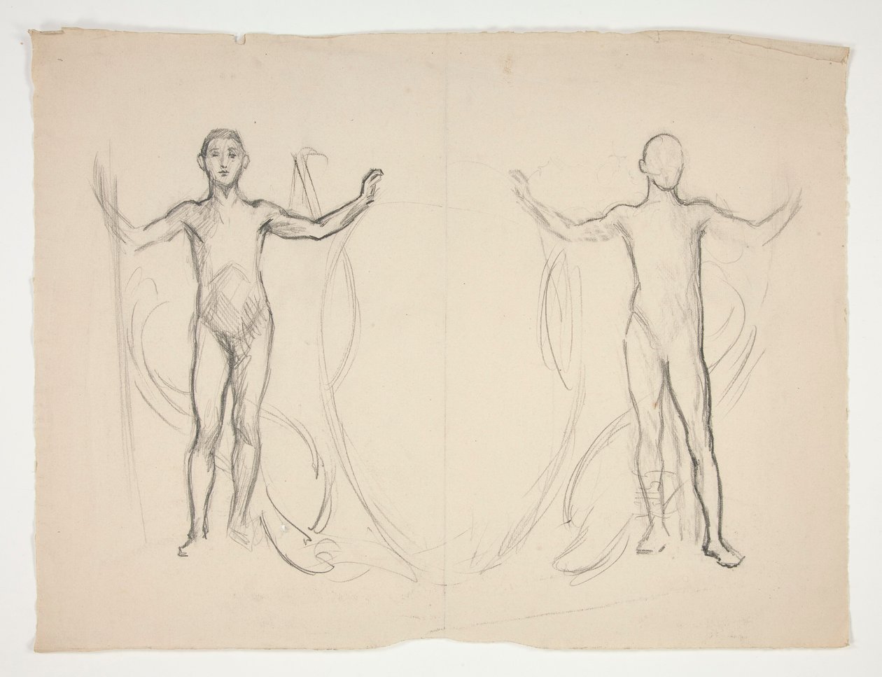 Studie af to flammebærere af Edwin Austin Abbey