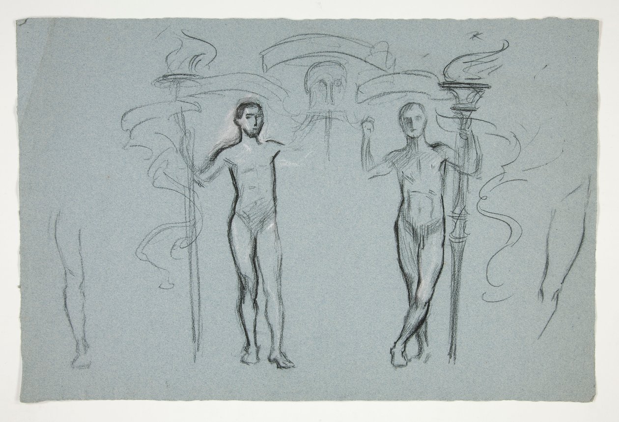 Studie af to flammebærere af Edwin Austin Abbey