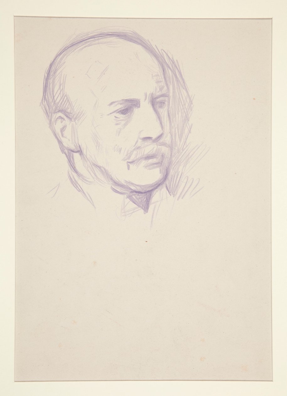 Studie, portræt af mand, kroning af Edward VII portræt af Edwin Austin Abbey