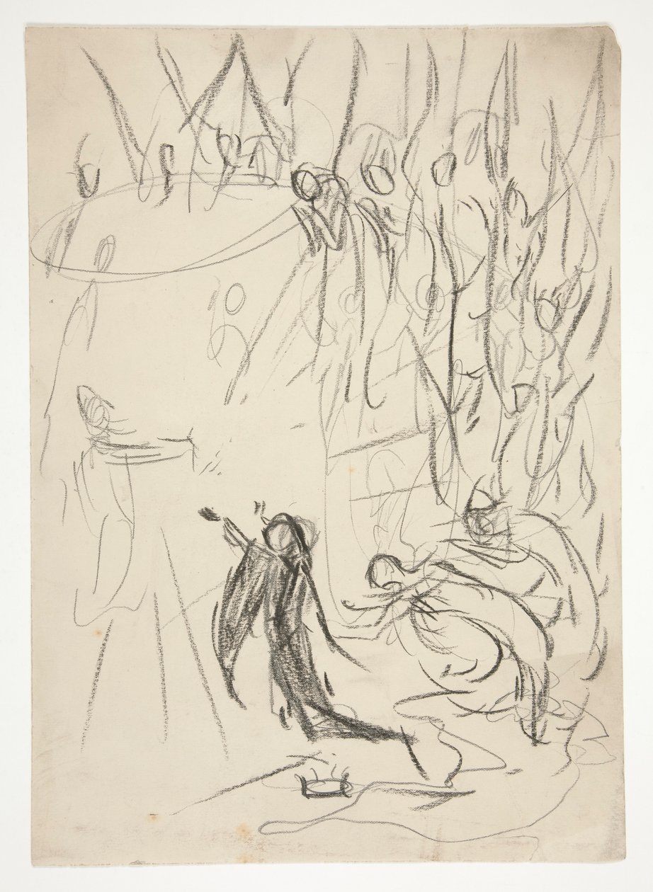 The Achievement of the Grail, studie for The Quest of the Holy Grail (serie på femten malerier til Boston Public Library, afsluttet i 1901) af Edwin Austin Abbey