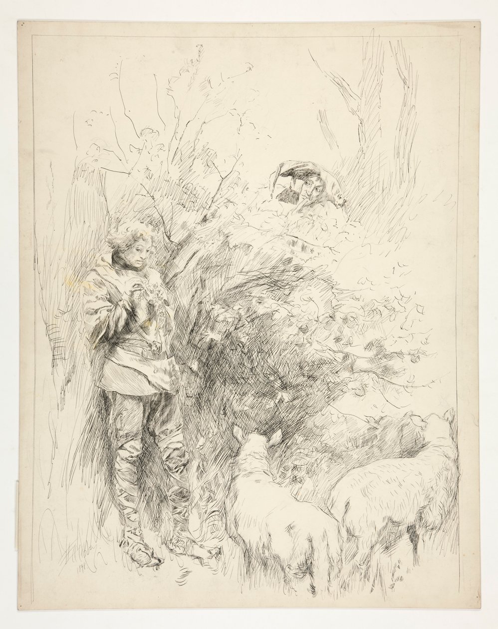 Sangen påskelilje. Hyrde og fjols af Edwin Austin Abbey