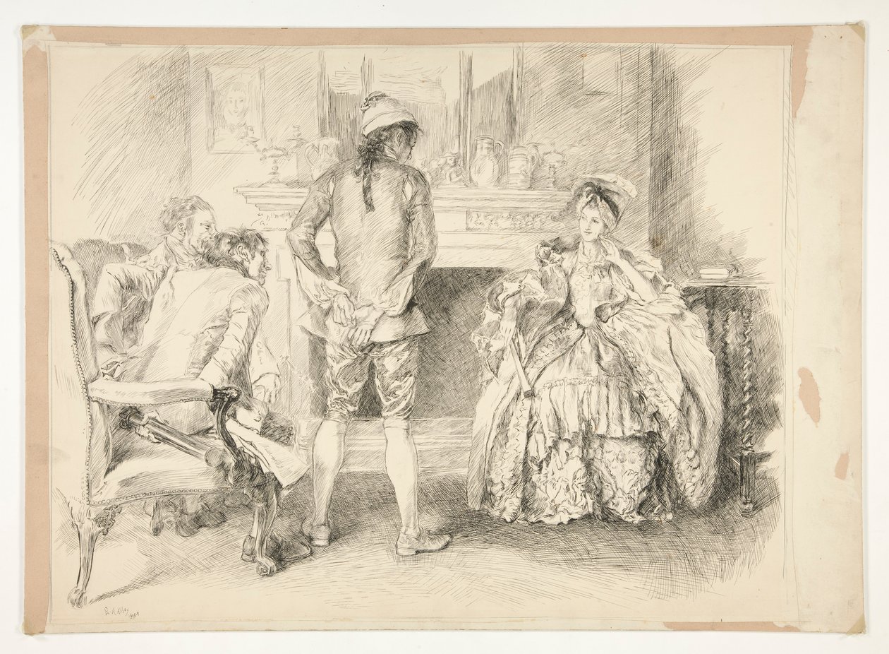 Den godmodige Mand. Frøken Richland og fogeden af Edwin Austin Abbey