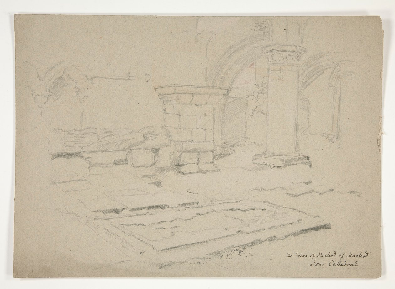 The Grave of MacLeod of MacLeod: Iona Cathedral af Edwin Austin Abbey