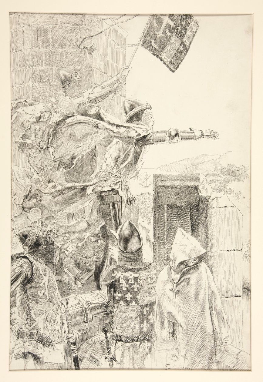 Kongen på Muren af Flint Slot; af Edwin Austin Abbey