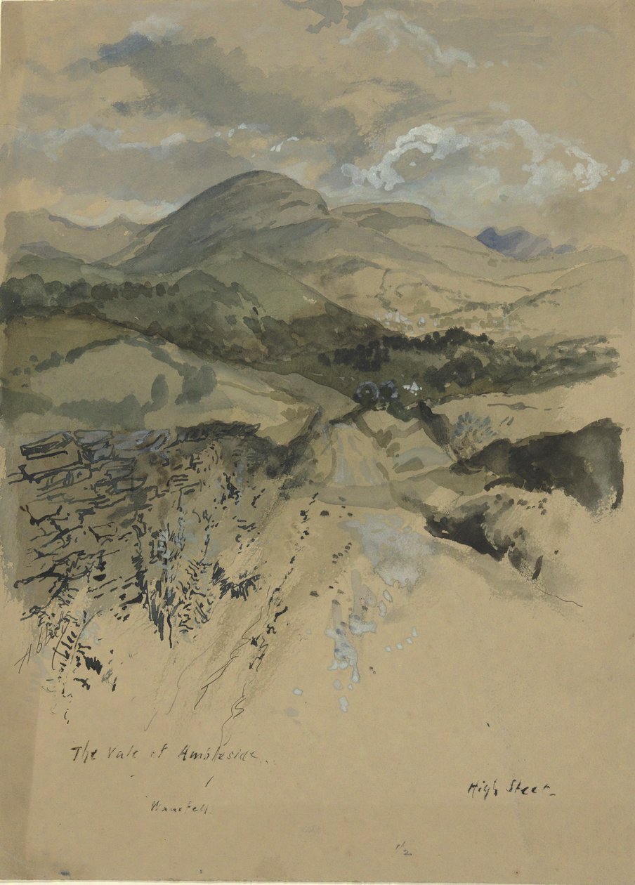 The Vale of Ambleside, Wansfell af Edwin Austin Abbey