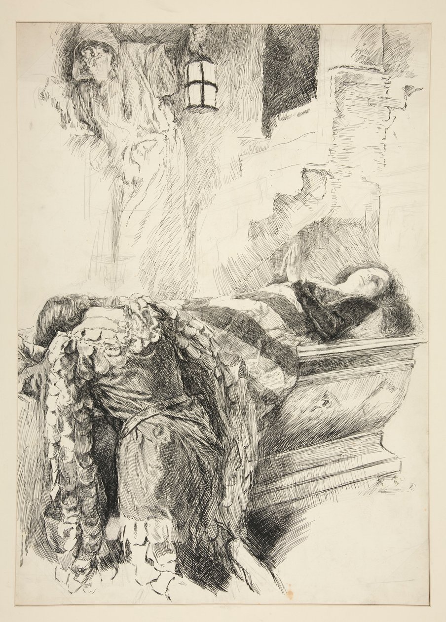 Tomb Scene - Romeo finder Juliet, fra Romeo og Julie af Edwin Austin Abbey