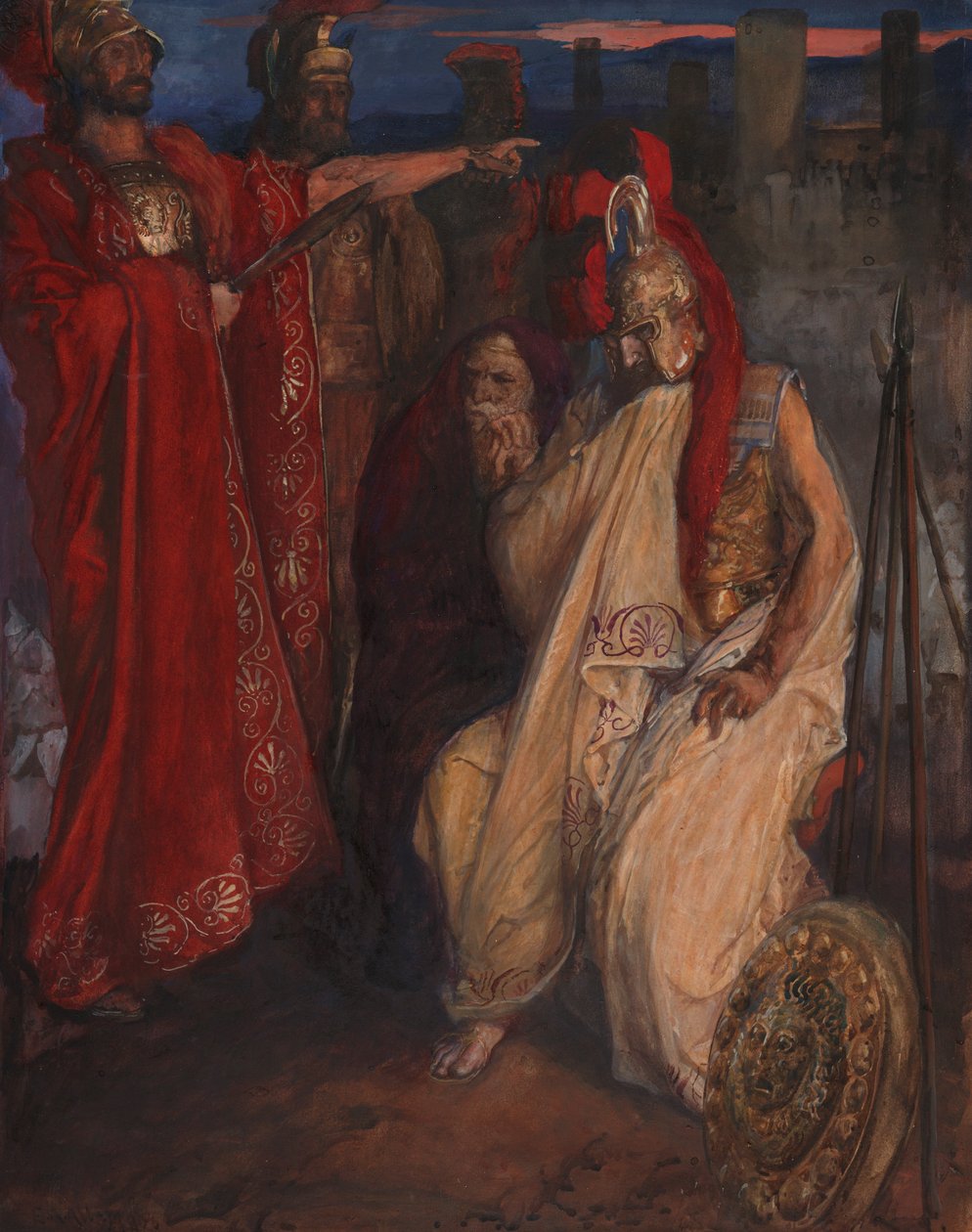 Troilus og Cressida: Før Agamemnon af Edwin Austin Abbey
