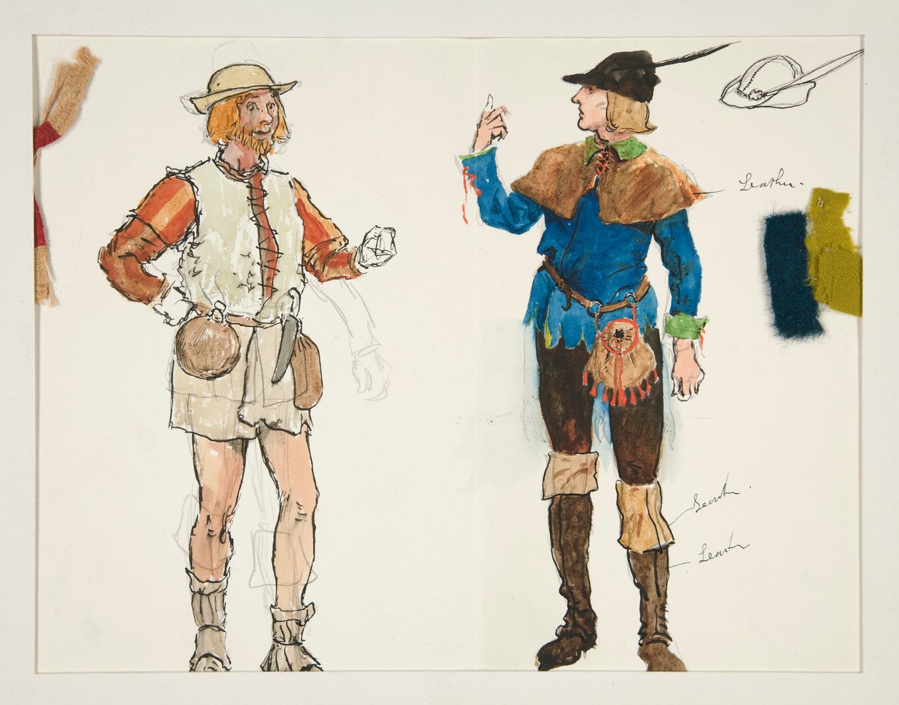 To mænd, kostumeskitse til Henry Irving af Edwin Austin Abbey