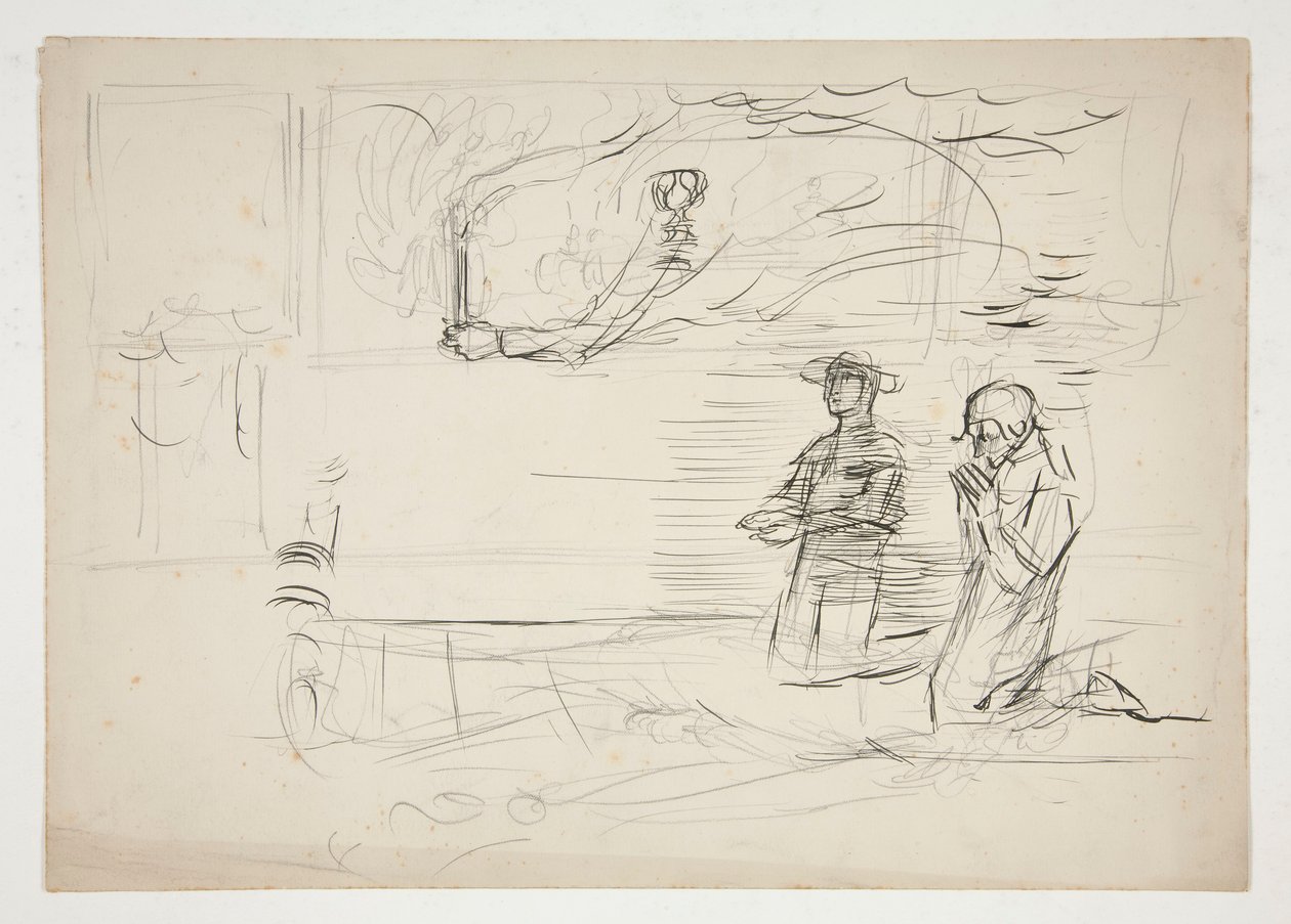 To figurer, der beder: studere for af Edwin Austin Abbey