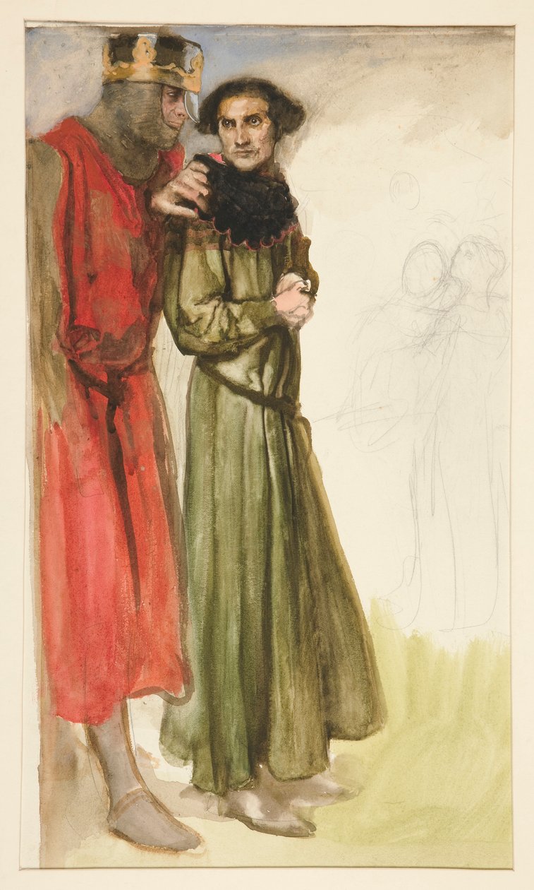 Uidentificeret Shakespeare-scene (to mænd) af Edwin Austin Abbey