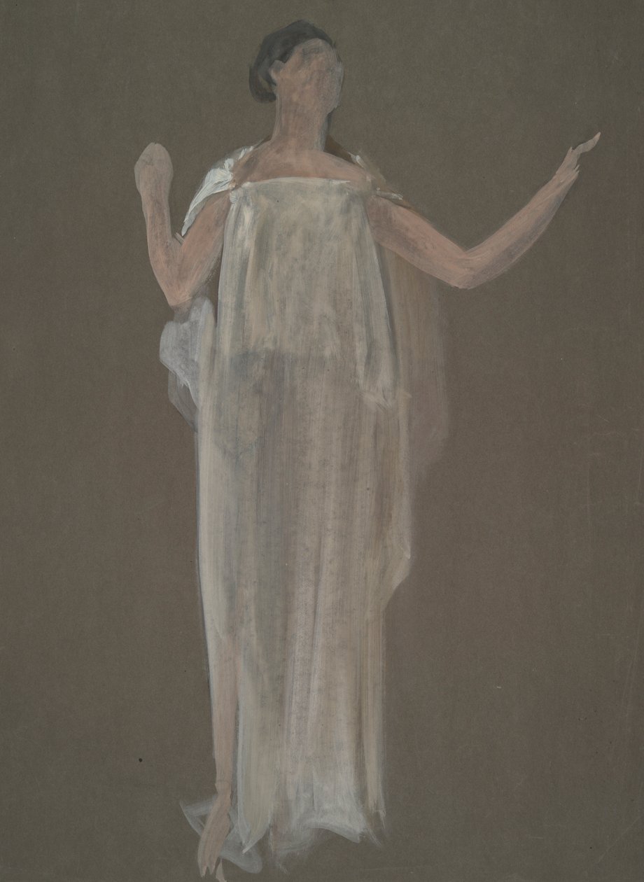 Uidentificeret figurstudie til vægmaleriprojekt ved Pennsylvania State Capitol Building, Harrisburg, 1902-1911 af Edwin Austin Abbey