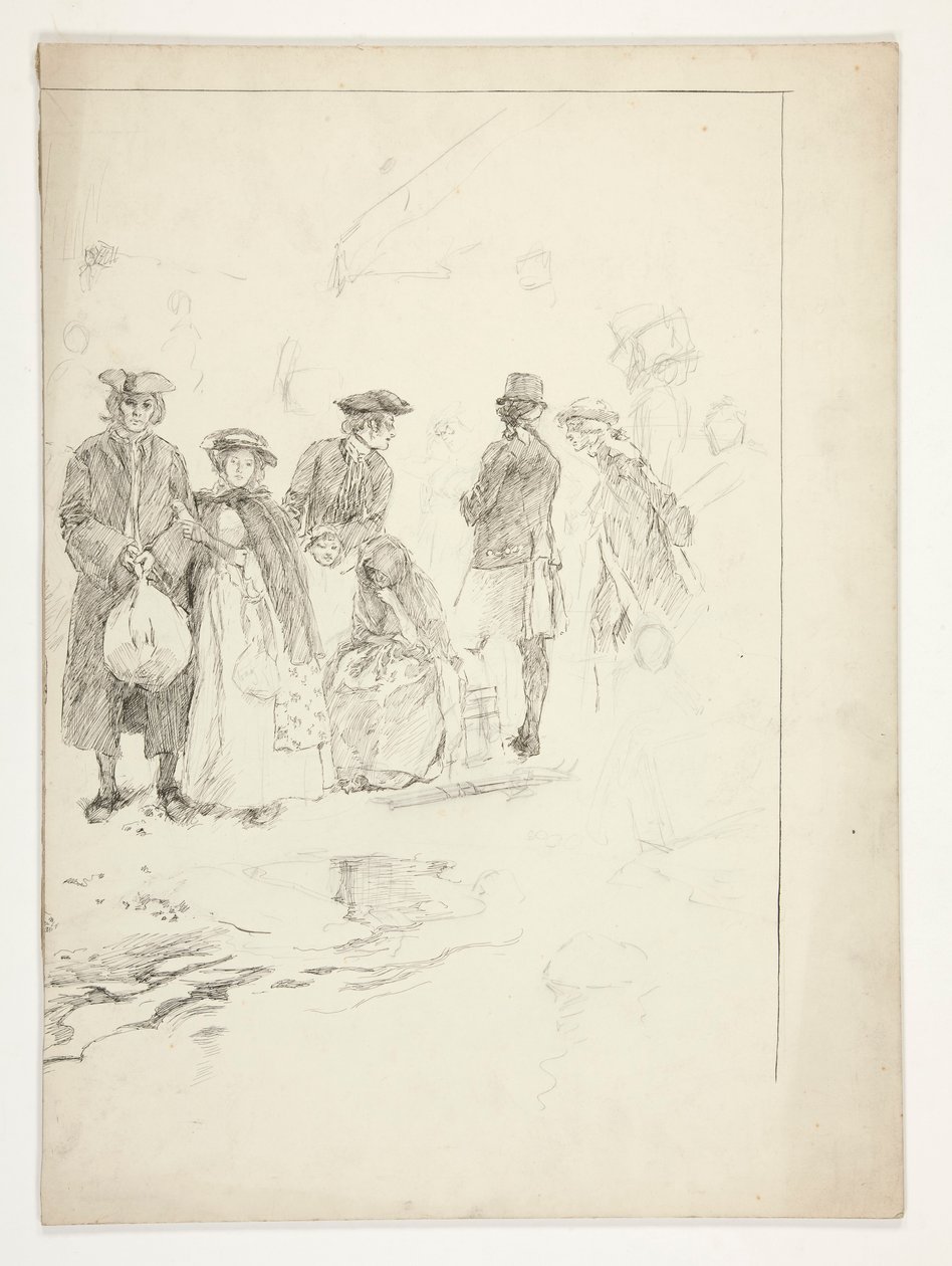 Uden titel illustration til Oliver Goldsmith af Edwin Austin Abbey