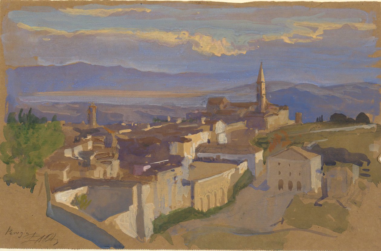 Udsigt over Perugia af Edwin Austin Abbey
