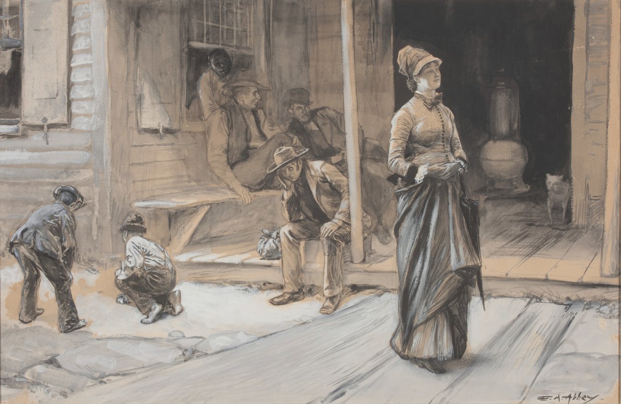 Med stolthed over hendes pande af Edwin Austin Abbey