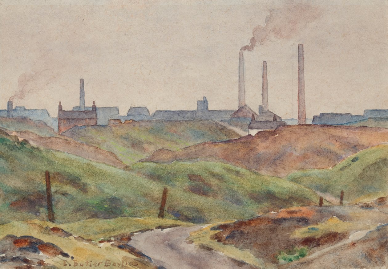 Black Country Scene (akvarel på papir) af Edwin Butler Bayliss