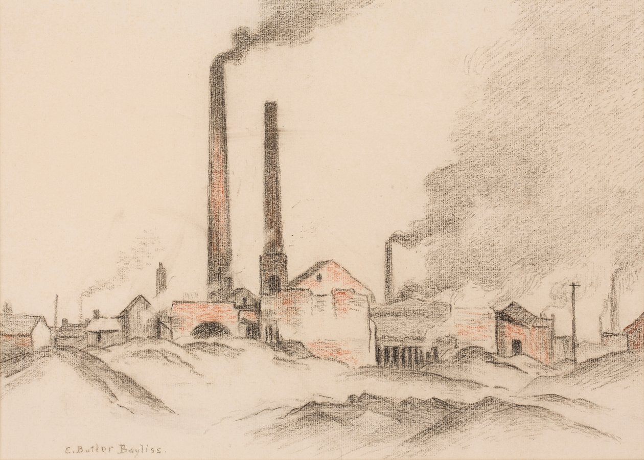 Murstensværker (pastel på papir) af Edwin Butler Bayliss
