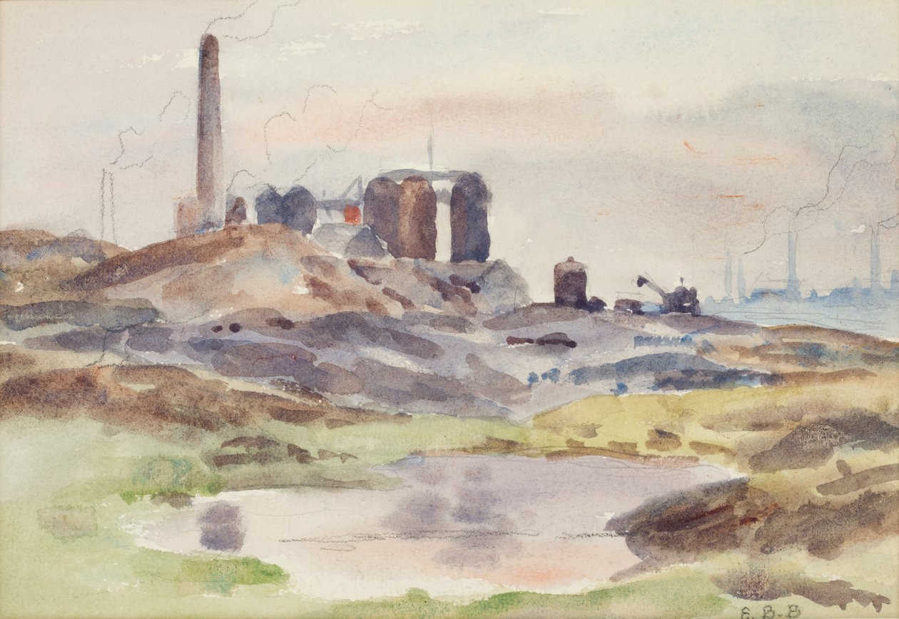 Ovne (akvarel med trækul på papir) af Edwin Butler Bayliss