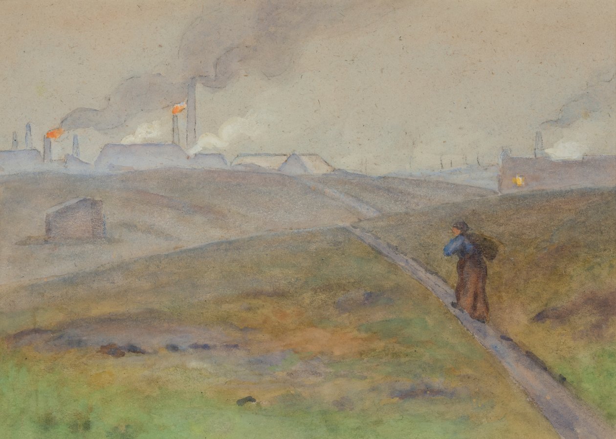 Variant af det sorte land, landskab (akvarel på papir) af Edwin Butler Bayliss