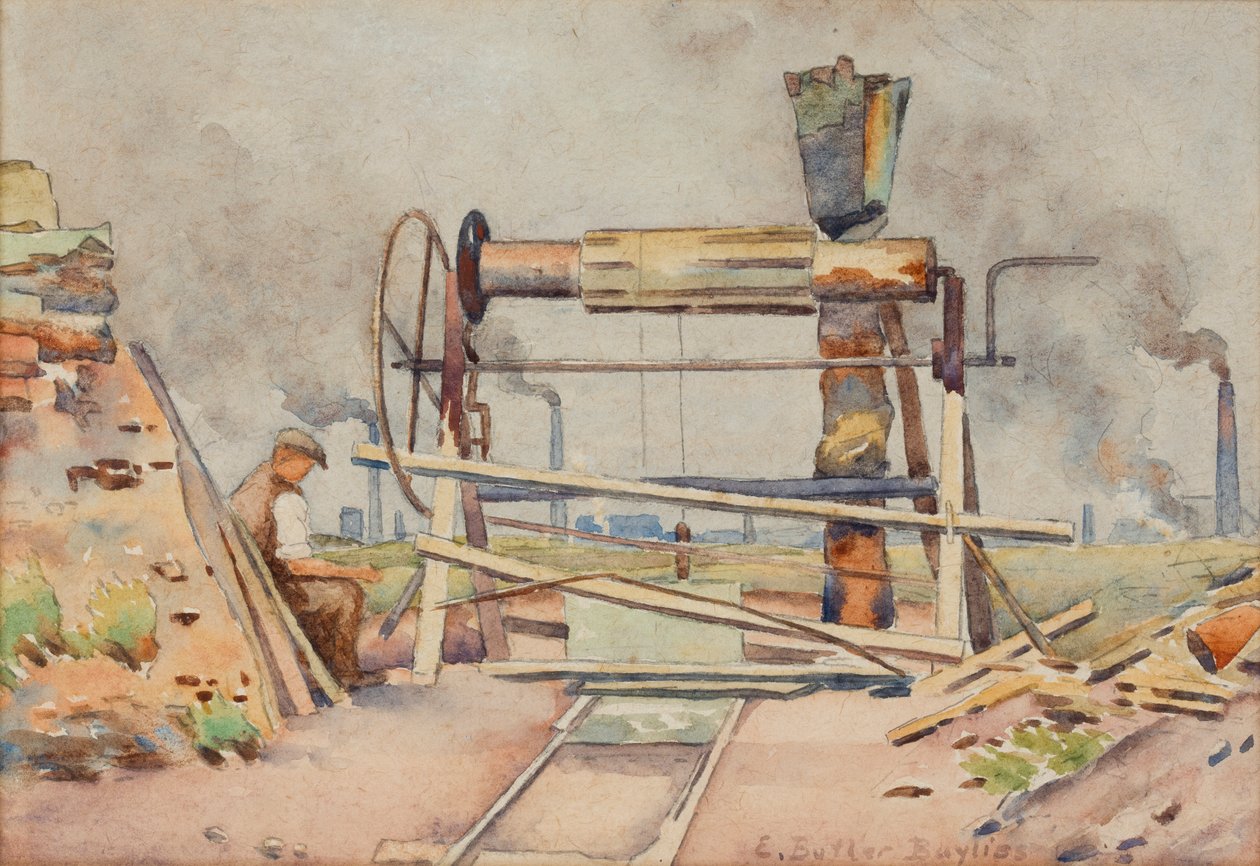 Winding Gear (akvarel på papir) af Edwin Butler Bayliss