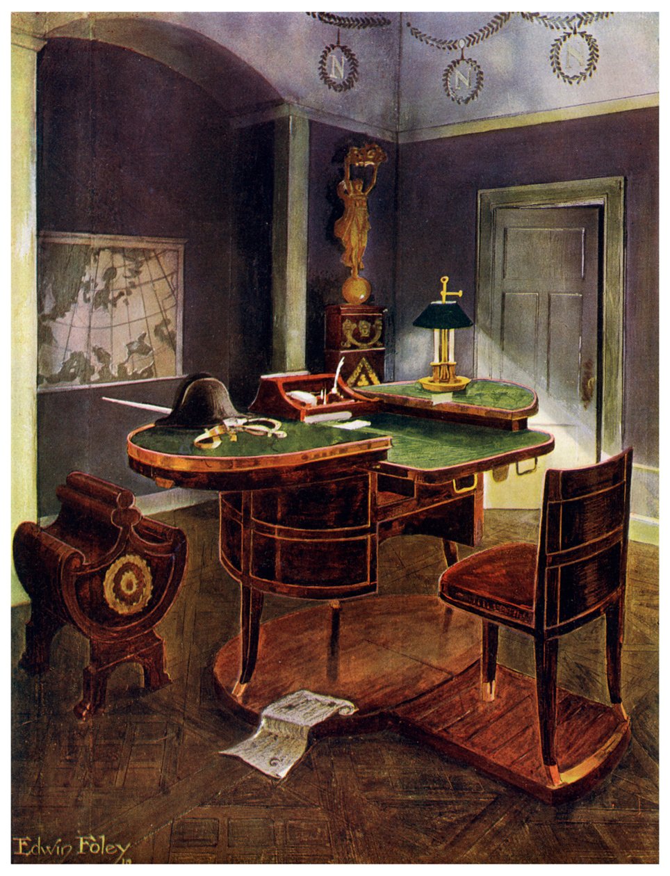 Kampagnebord af Napoleon I, Chateau de la Malmaison, Frankrig, 1911-1912. af Edwin Foley
