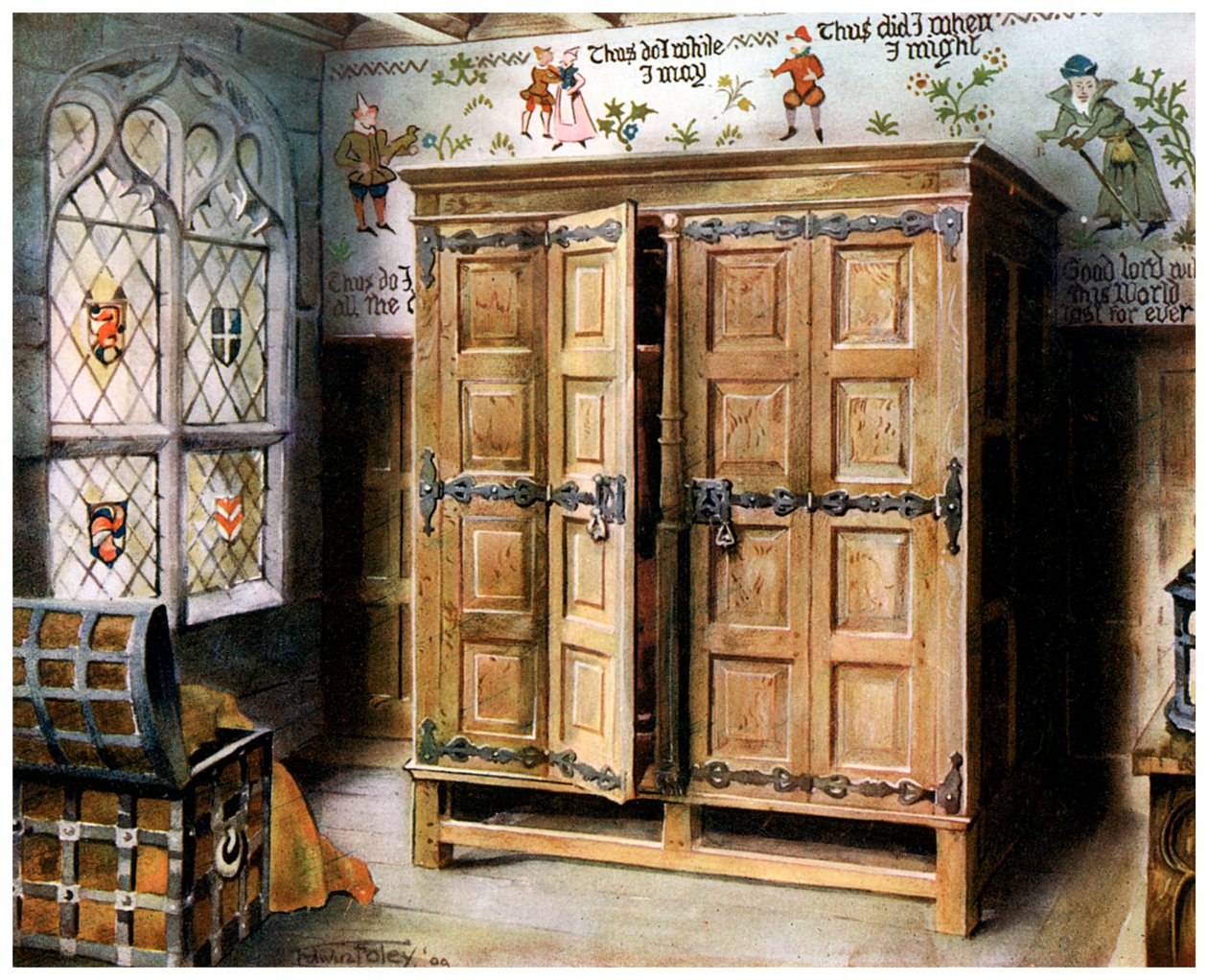 Egepresse, Strangers Hall, Norwich, Norfolk, 1910. af Edwin Foley