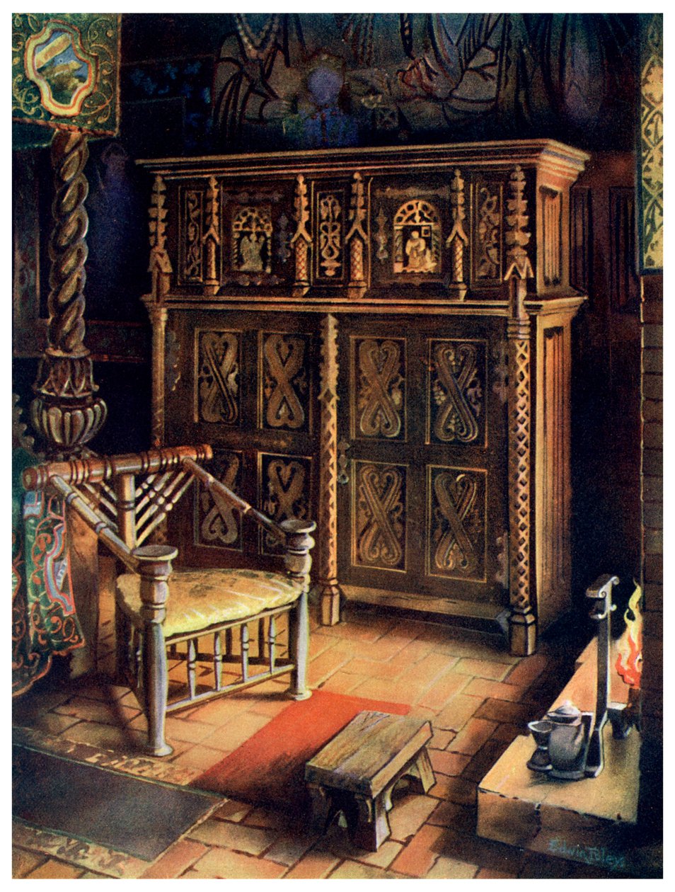 The Kings Room Oxburgh Hall, Norfolk, 1910. af Edwin Foley