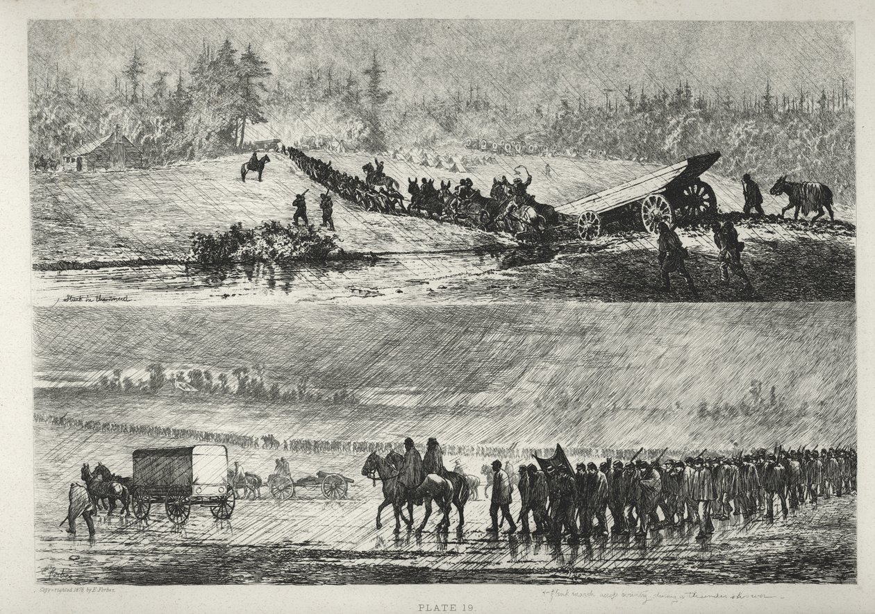 Marching in the Rain af Edwin Forbes