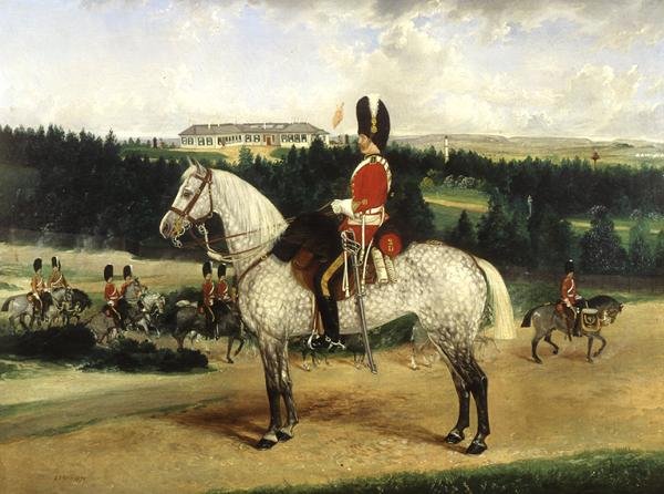 En eskadrillesergentmajor, en kedel-trommeslager og en afdeling af skotske grå af Edwin Frederick Holt
