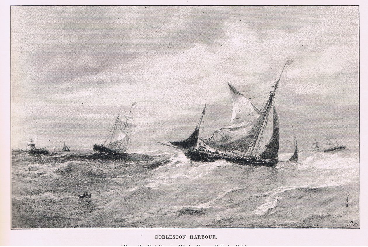 Gorleston havn, fra The Magazine of Art 1893, Cassell and Company af Edwin Hayes