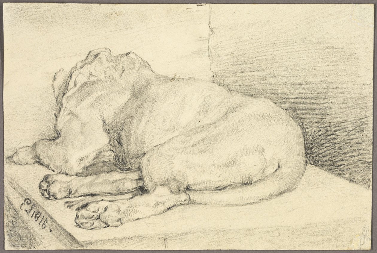 Liggende løve, bagfra af Edwin Henry Landseer