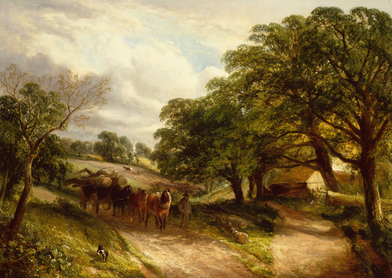 Carting Timber (olie på lærred) af Edwin L. Meadows