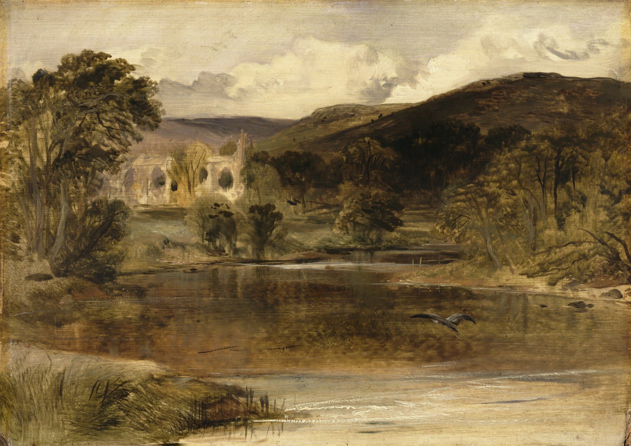 Bolton Abbey, Yorkshire (olie på panel) af Edwin Landseer