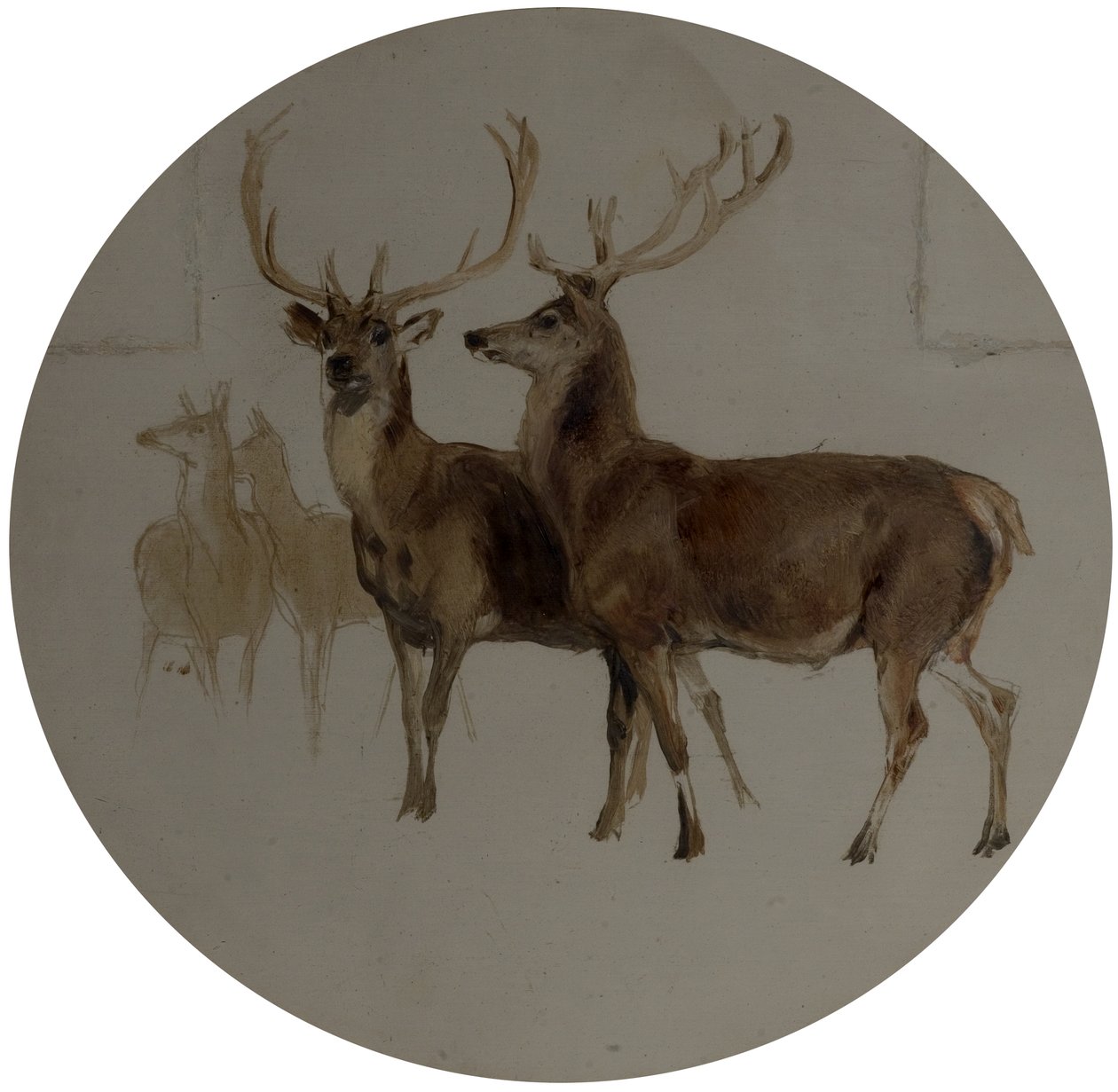 Deer in a Landscape (Studier of Deer) af Edwin Landseer