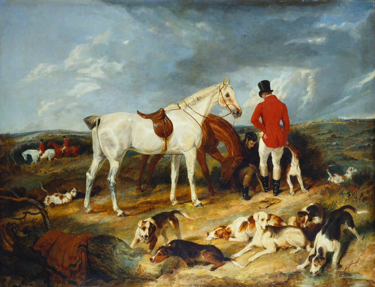 Jægere og Hunde, 1823 af Edwin Landseer