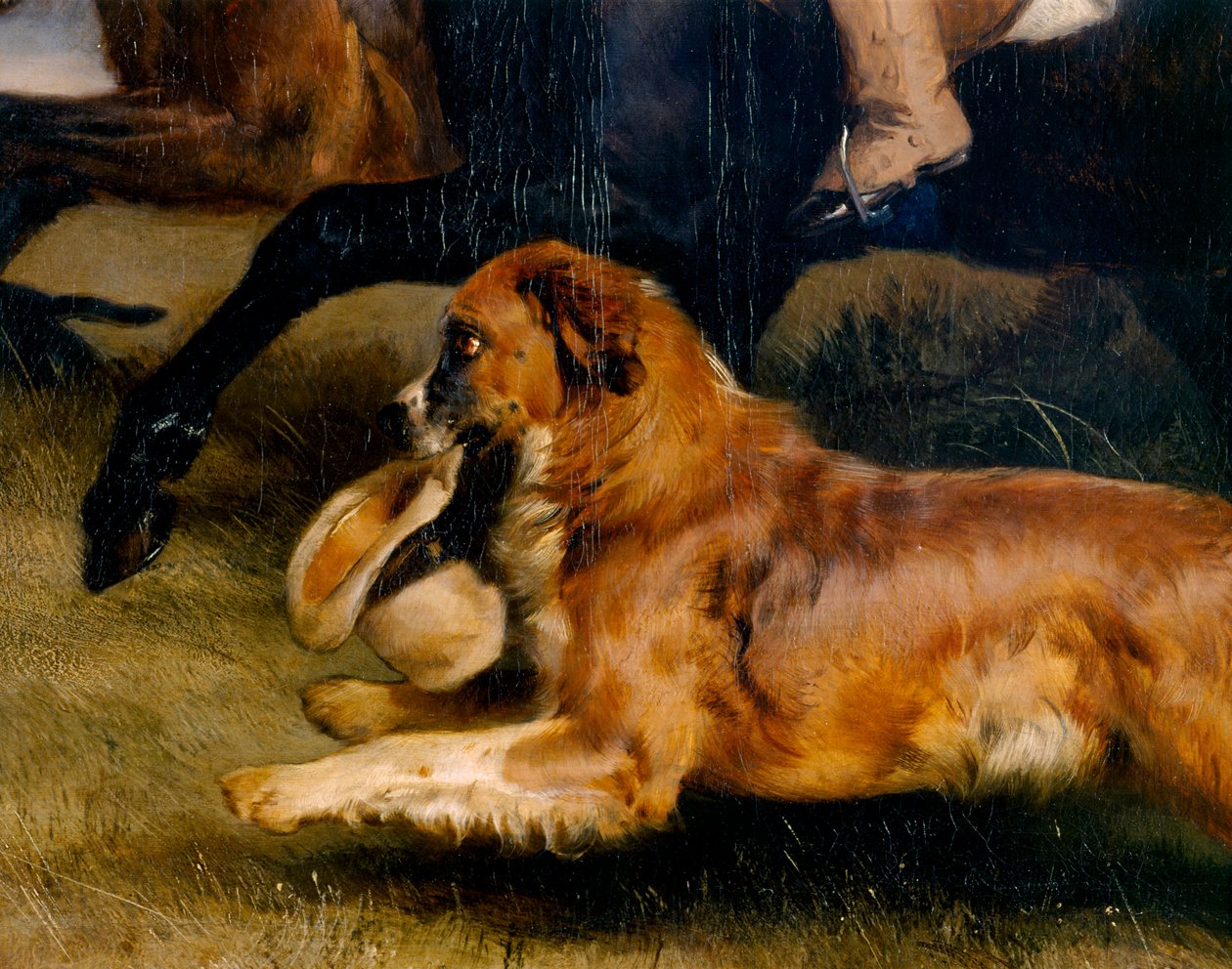 Løbende hund (detalje af 369433) (olie på panel) af Edwin Landseer