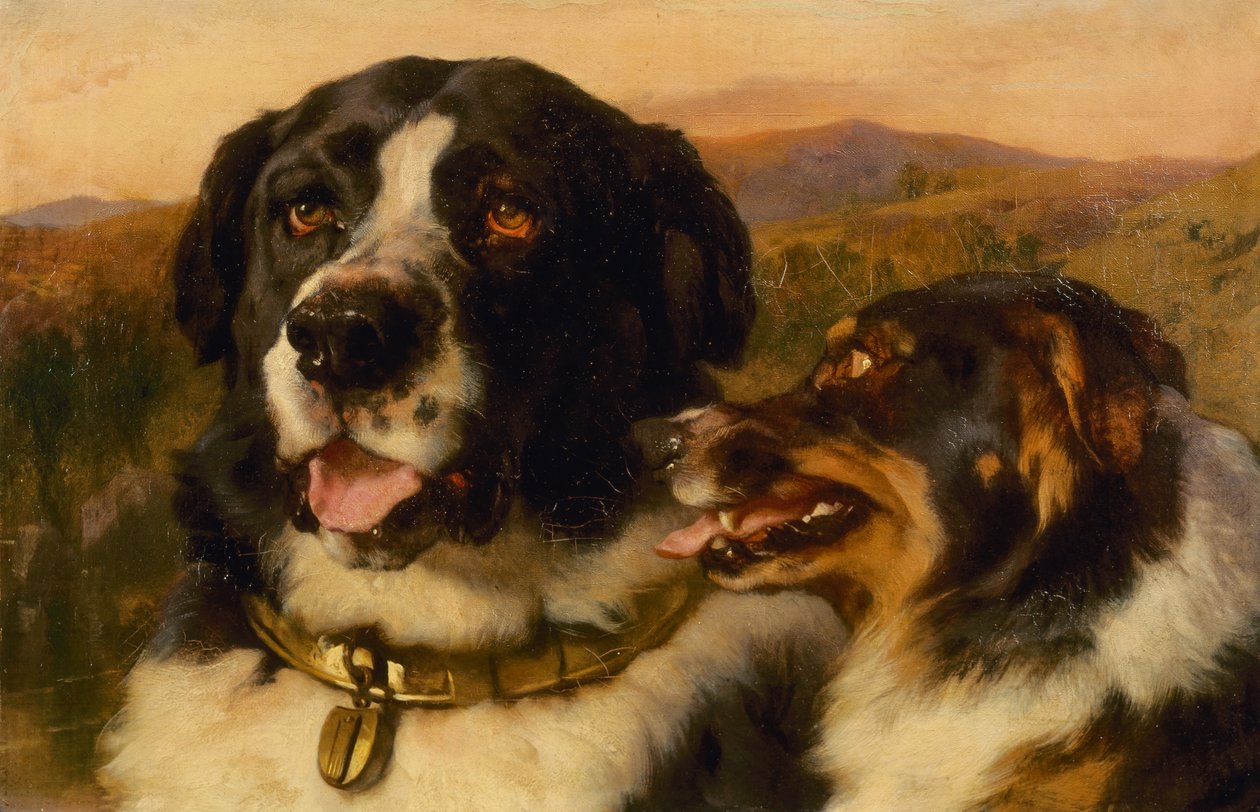 Twa-hundene (olie på lærred) af Edwin Landseer