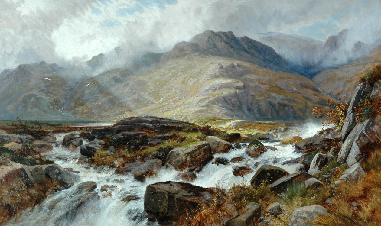 Glyder Fawr fra Pen-Y-Glog, 1876 af Edwin Pettitt