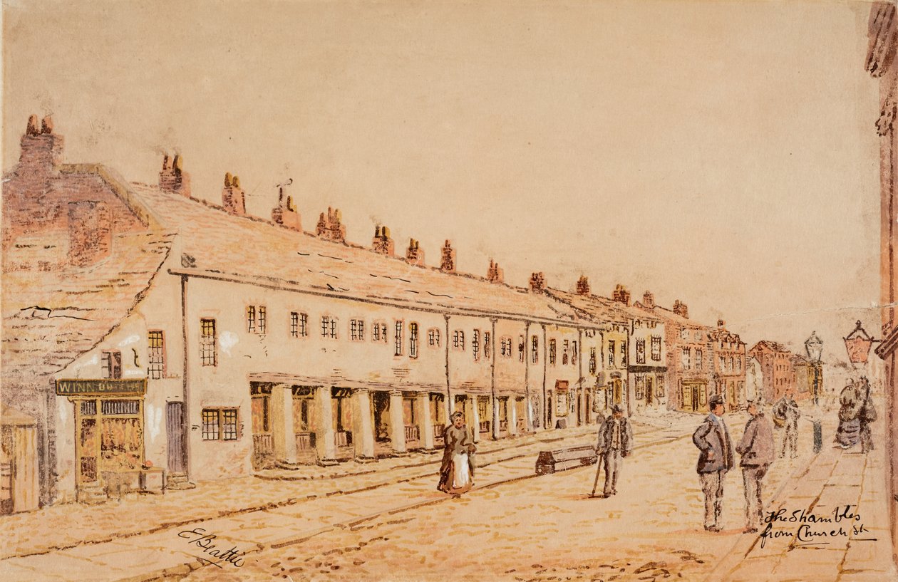 The Shambles, fra Church Street, ca. 1891-1917 (akvarel på papir) af Edwin Robert Beattie