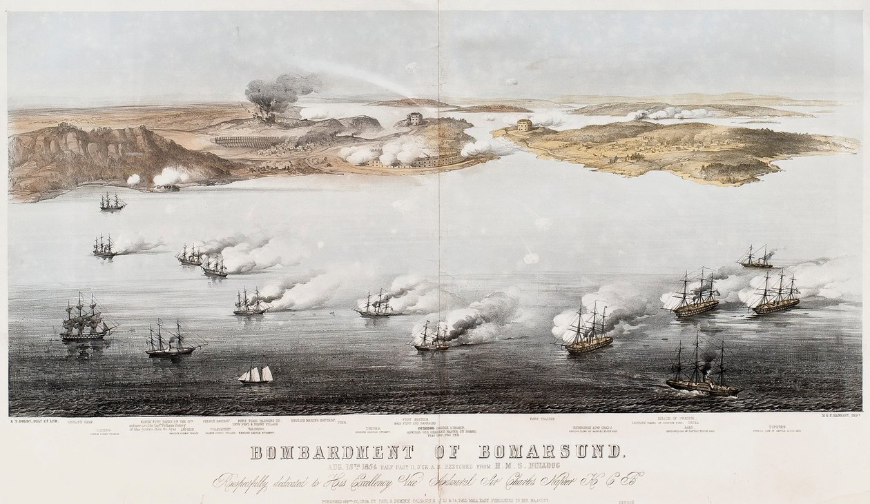 Bombardement af Bomarsund, 1854 af Edwin Thomas Dolby